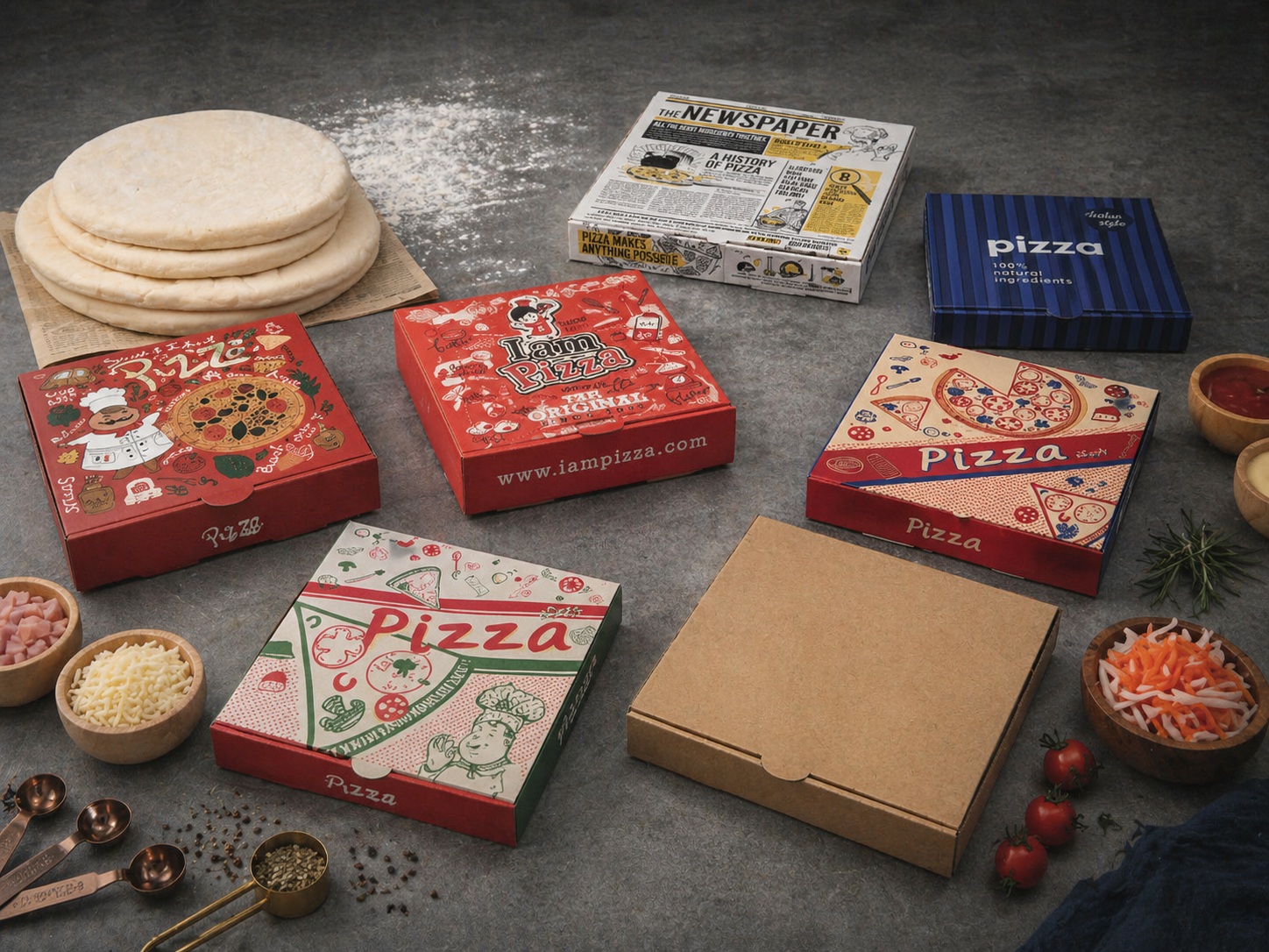 กล่องพิซซ่าและอุปกรณ์
