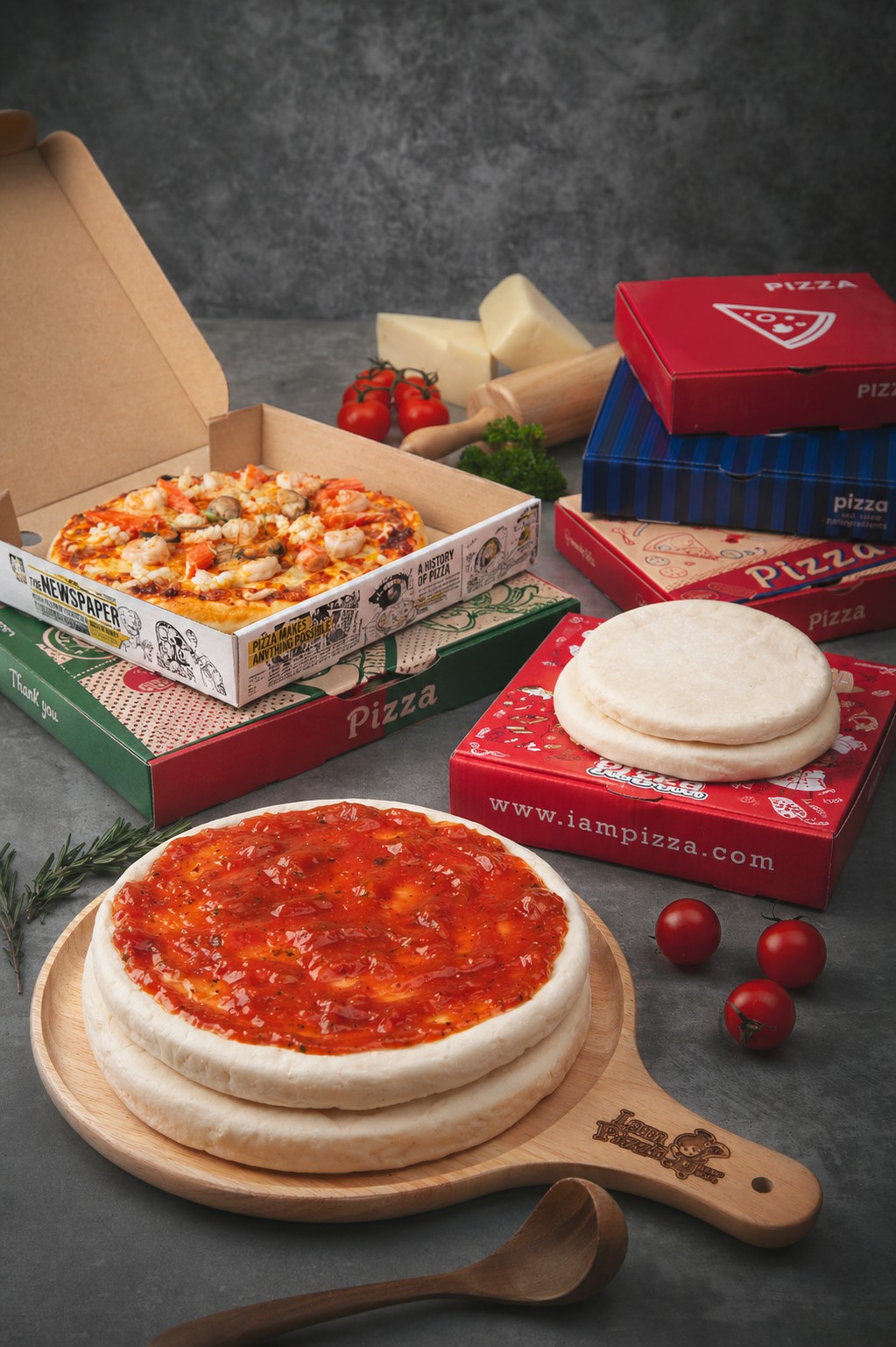 แป้งพิซซ่าสำเร็จรูป pre-baked พร้อมแต่งหน้า